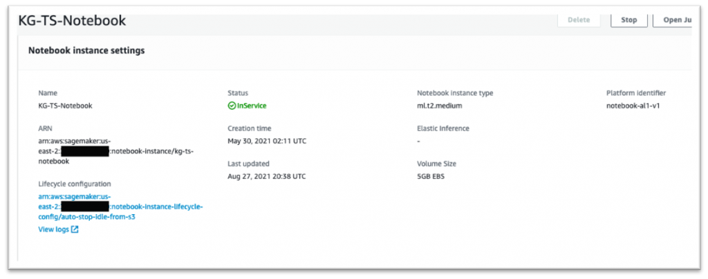 Reconfigured Notebook with Lifecycle Policy