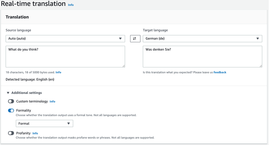 English to German formal translation 