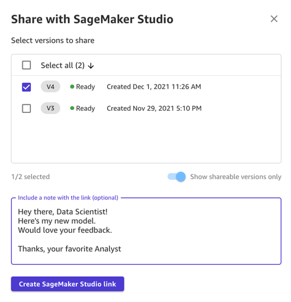 与 SageMaker Studio 共享模型