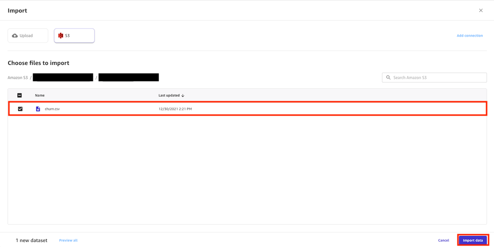Canvas select data from s3