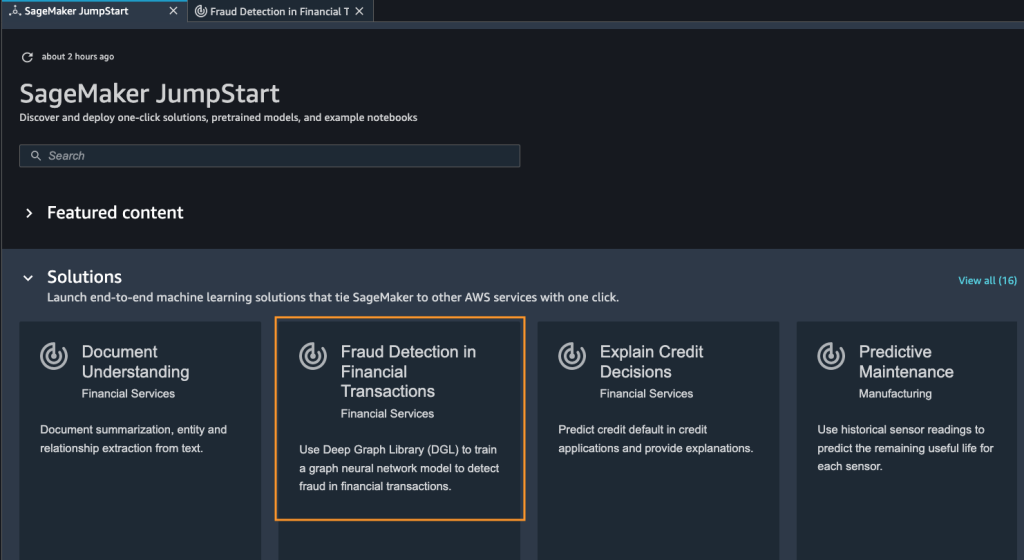 Launch the solution in SageMaker JumpStart