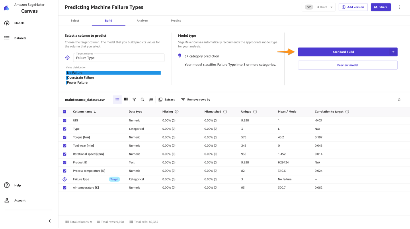 choose standard build