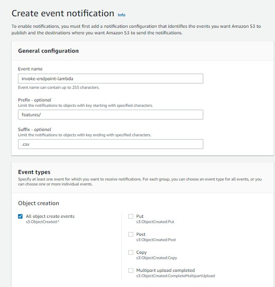 ML-9132 S3 events bucket notification config