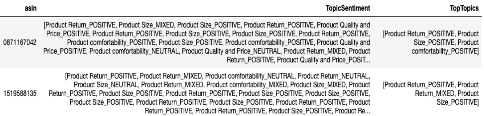 Top Topics per Product