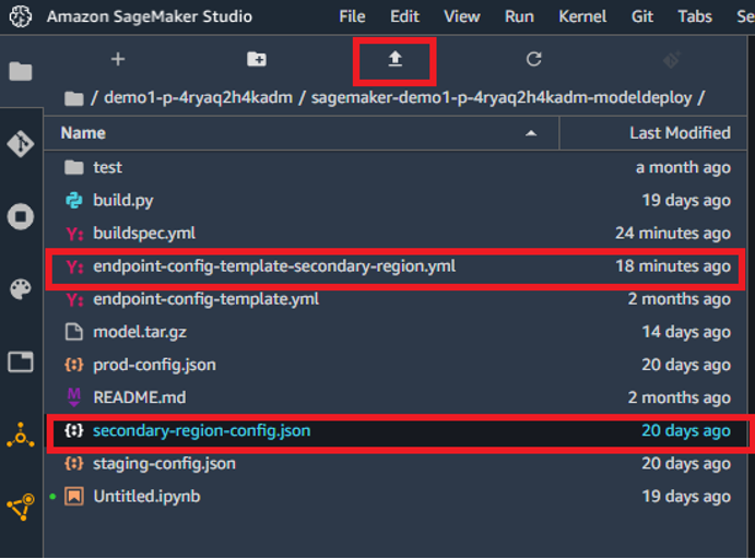 Screenshot of config files