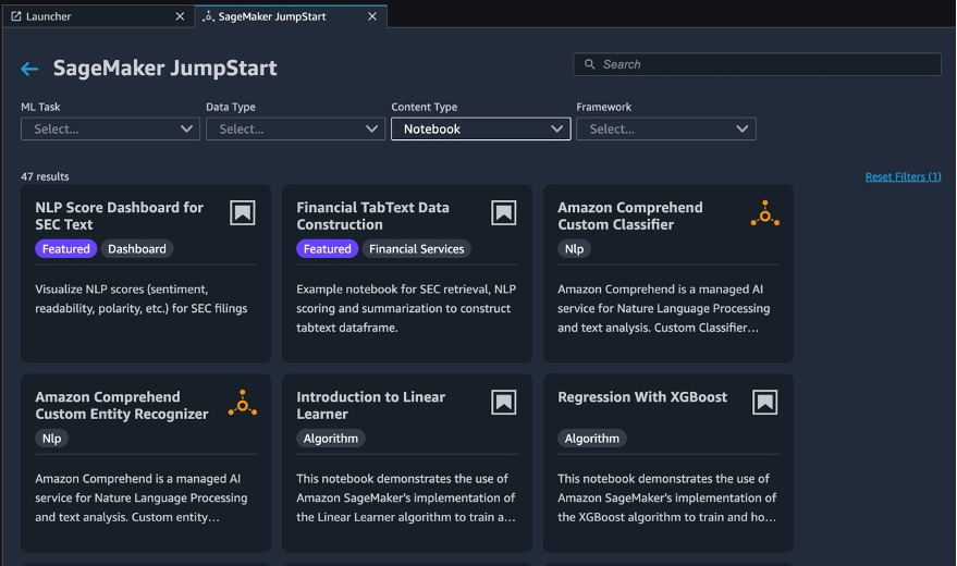 Find Comprehend Notebooks