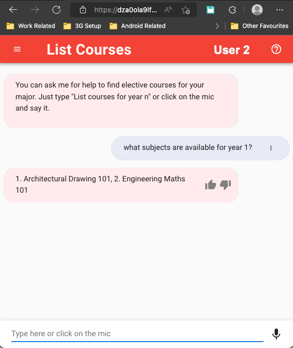 User 2 chat messages example