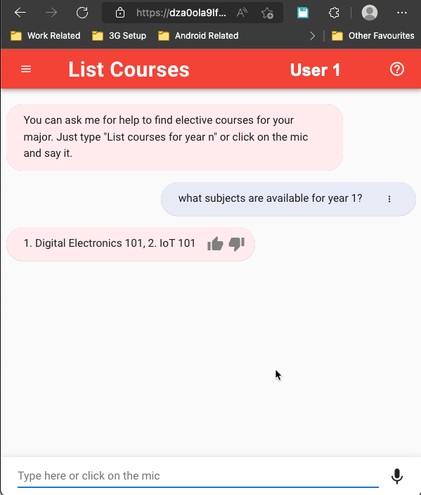 User 1 chat messages example