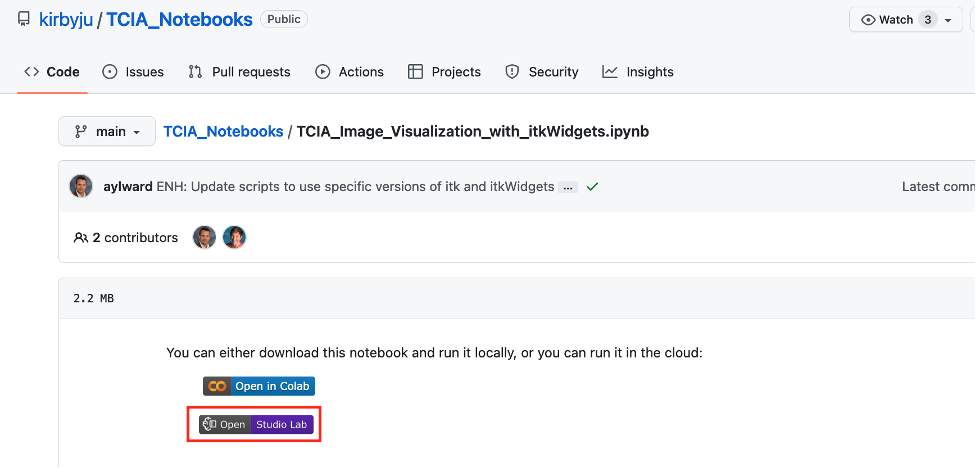 open notebook in studio lab