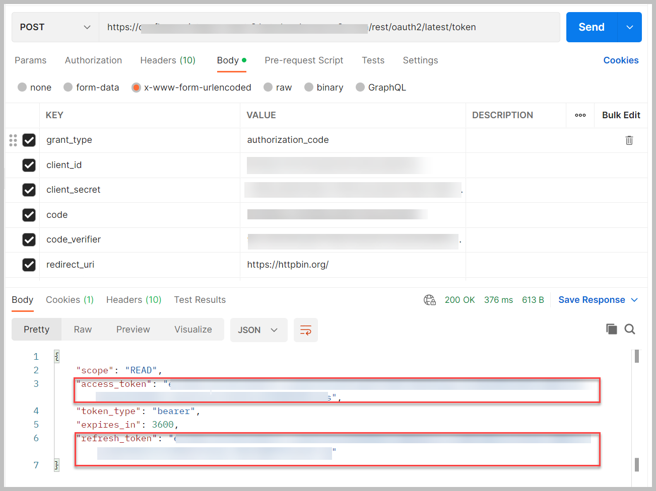 copy access and refresh tokens
