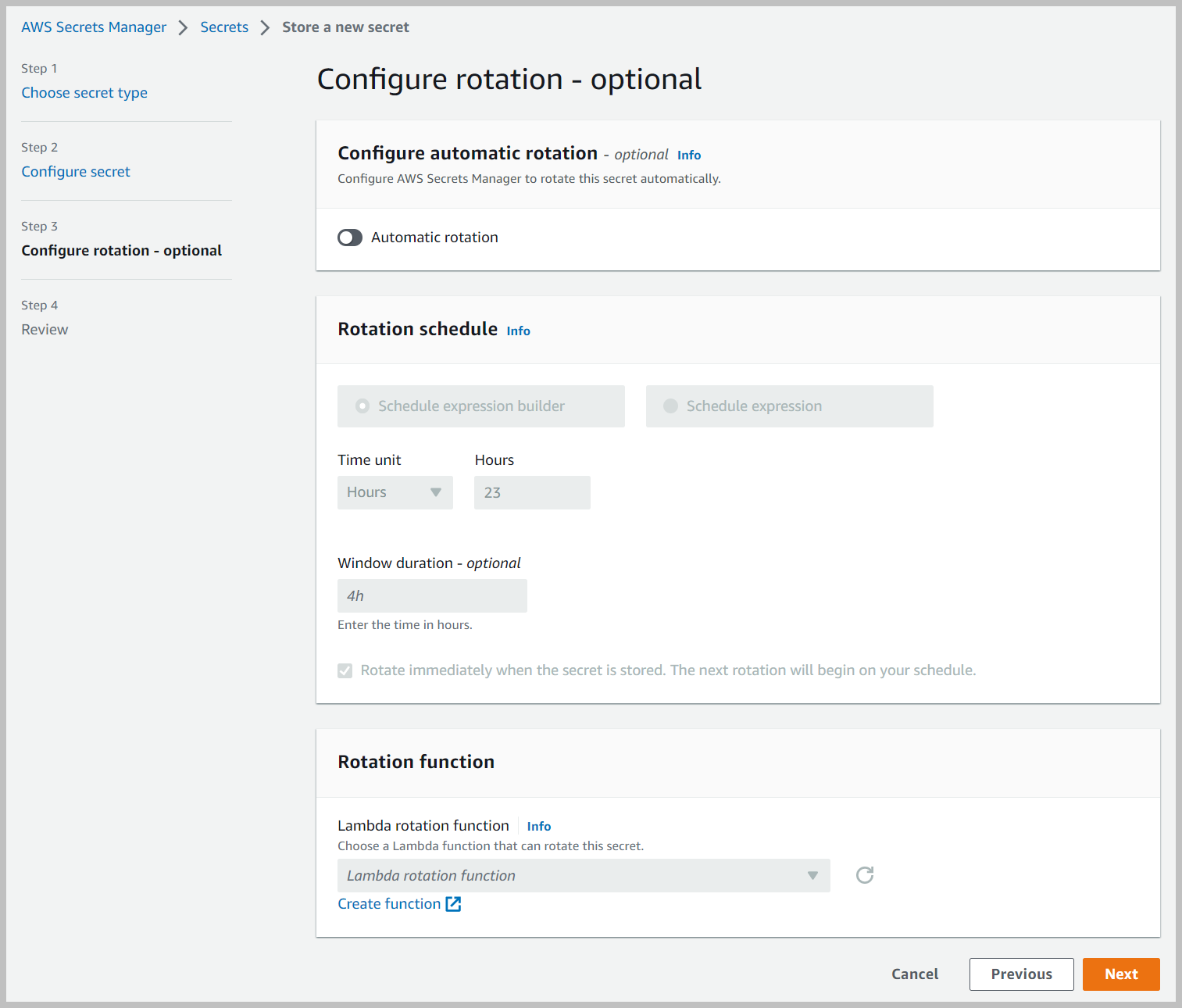configure rotation