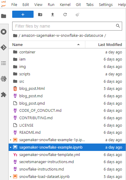 Figure&nbsp;5: Open SageMaker Snowflake Example Notebook
