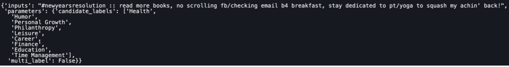 Zero-shot input example