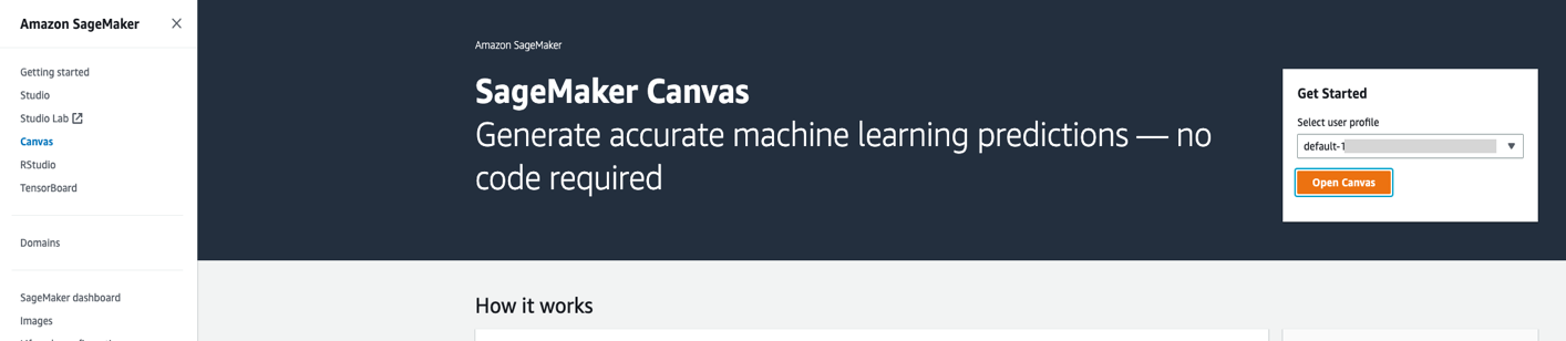 Navigate to SageMaker Canvas