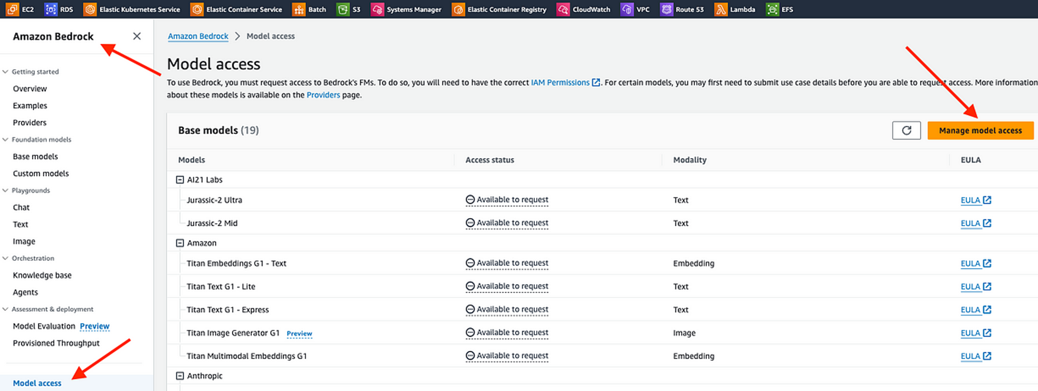 Provision Amazon Bedrock model access