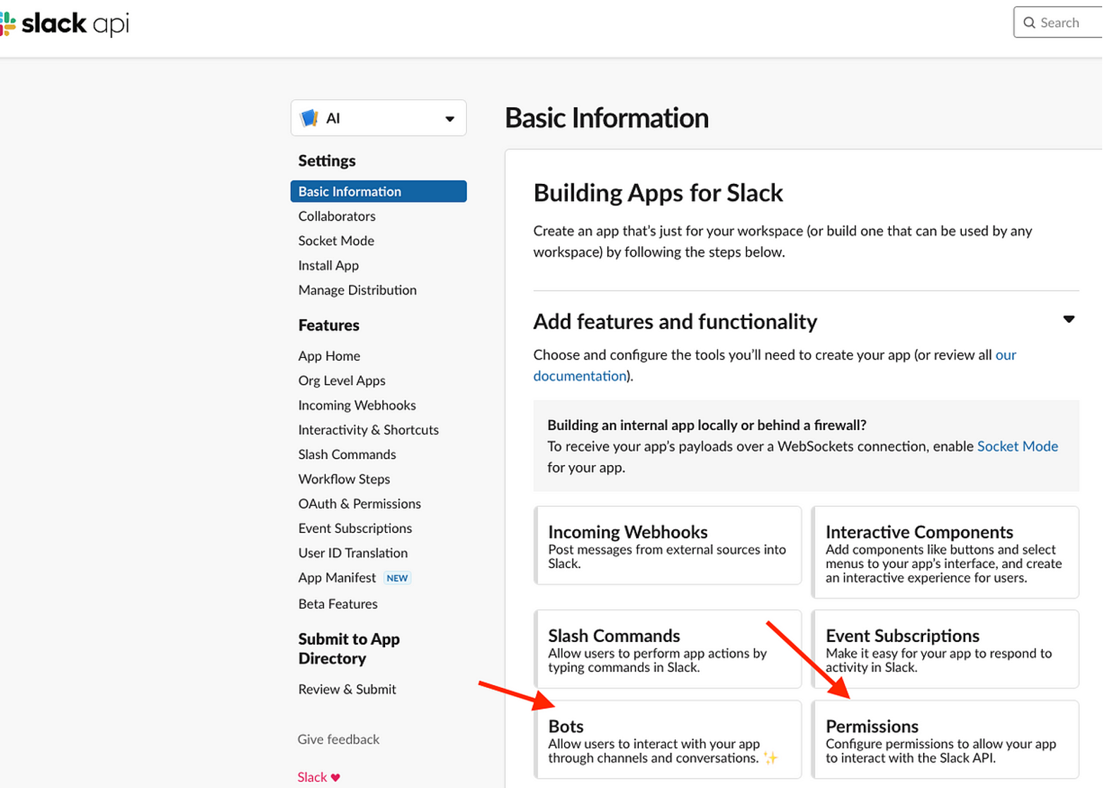 Basic information of application