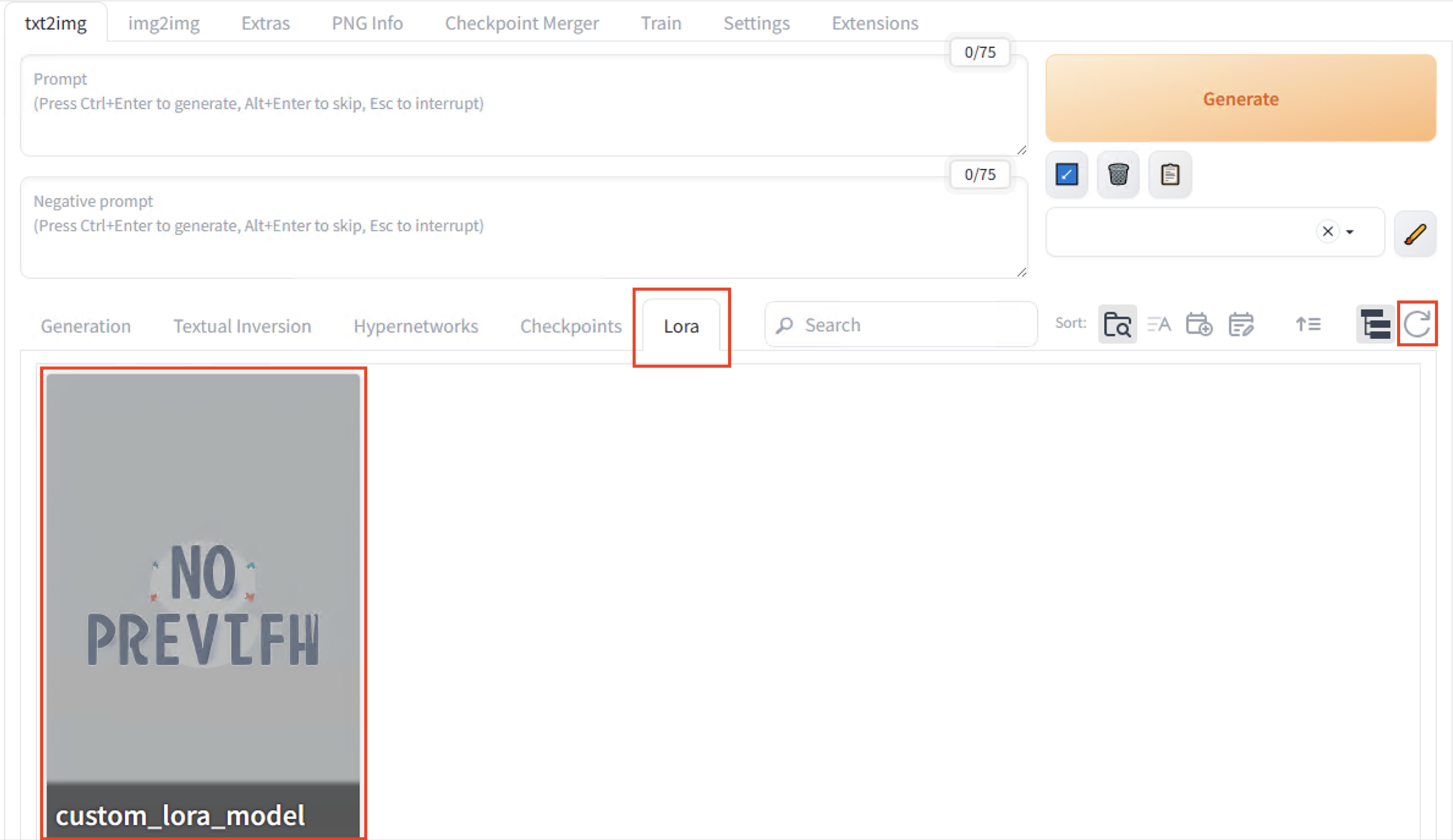 automatic1111 lora ui