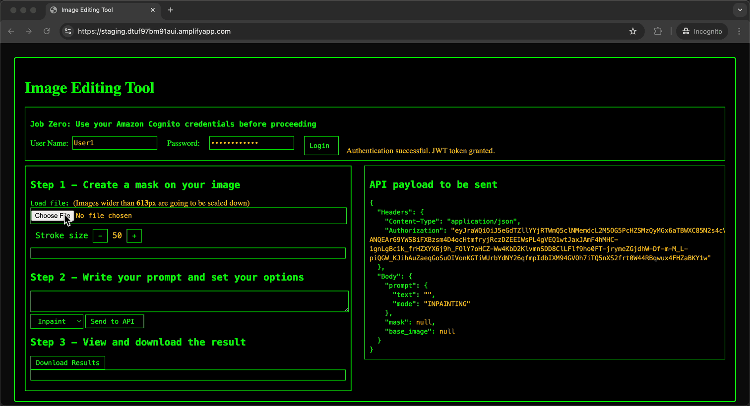 Choose File and Create Mask