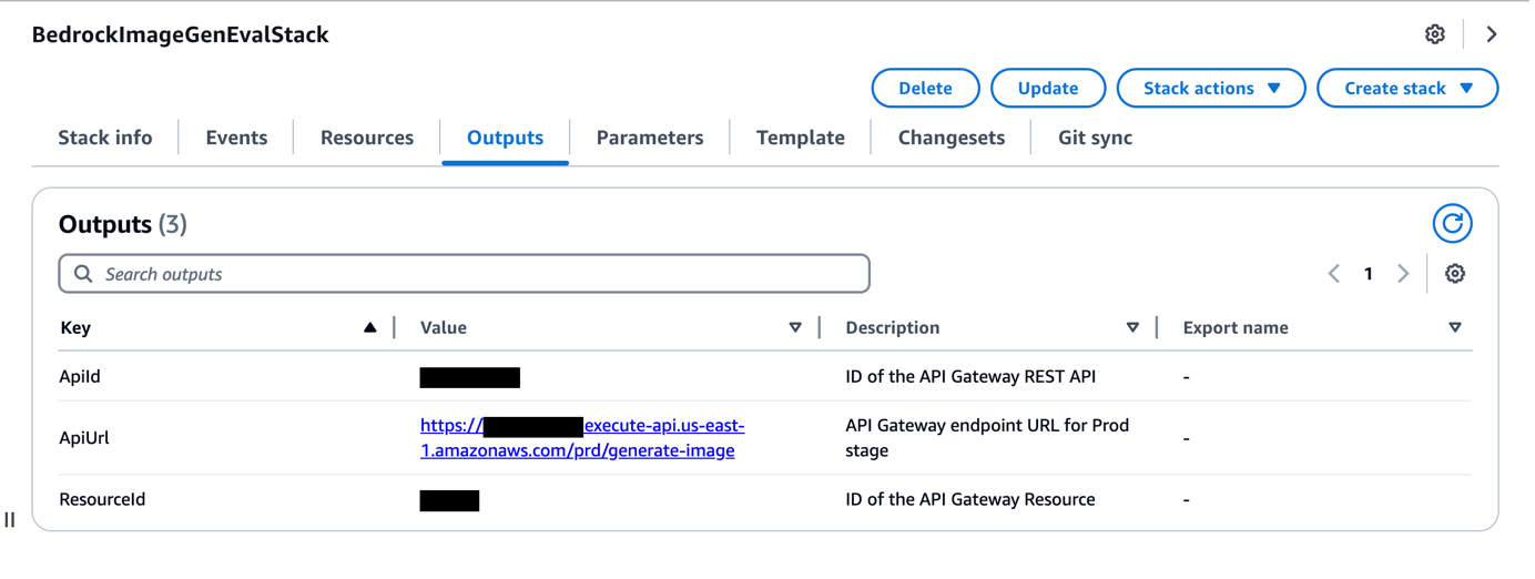 Output of CloudFormation