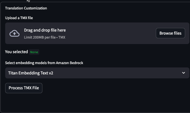 TMX File Upload Widget