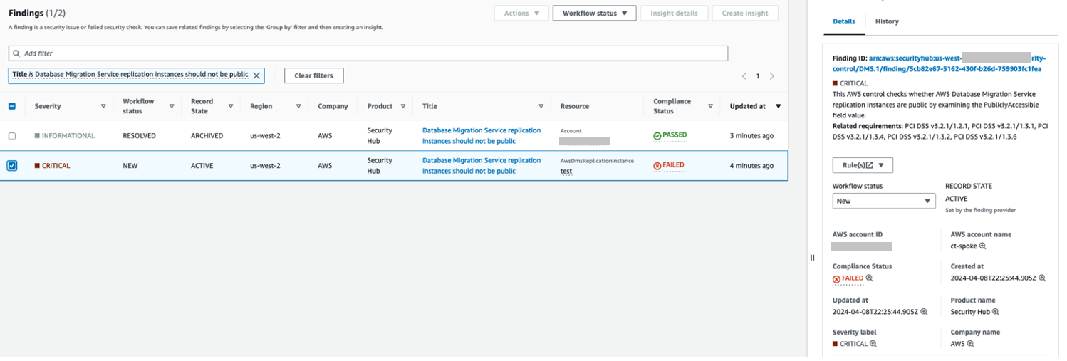 Figure 2 : AWS Security Hub finding title