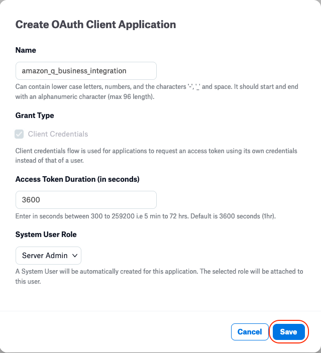 Create OAuth Client Application