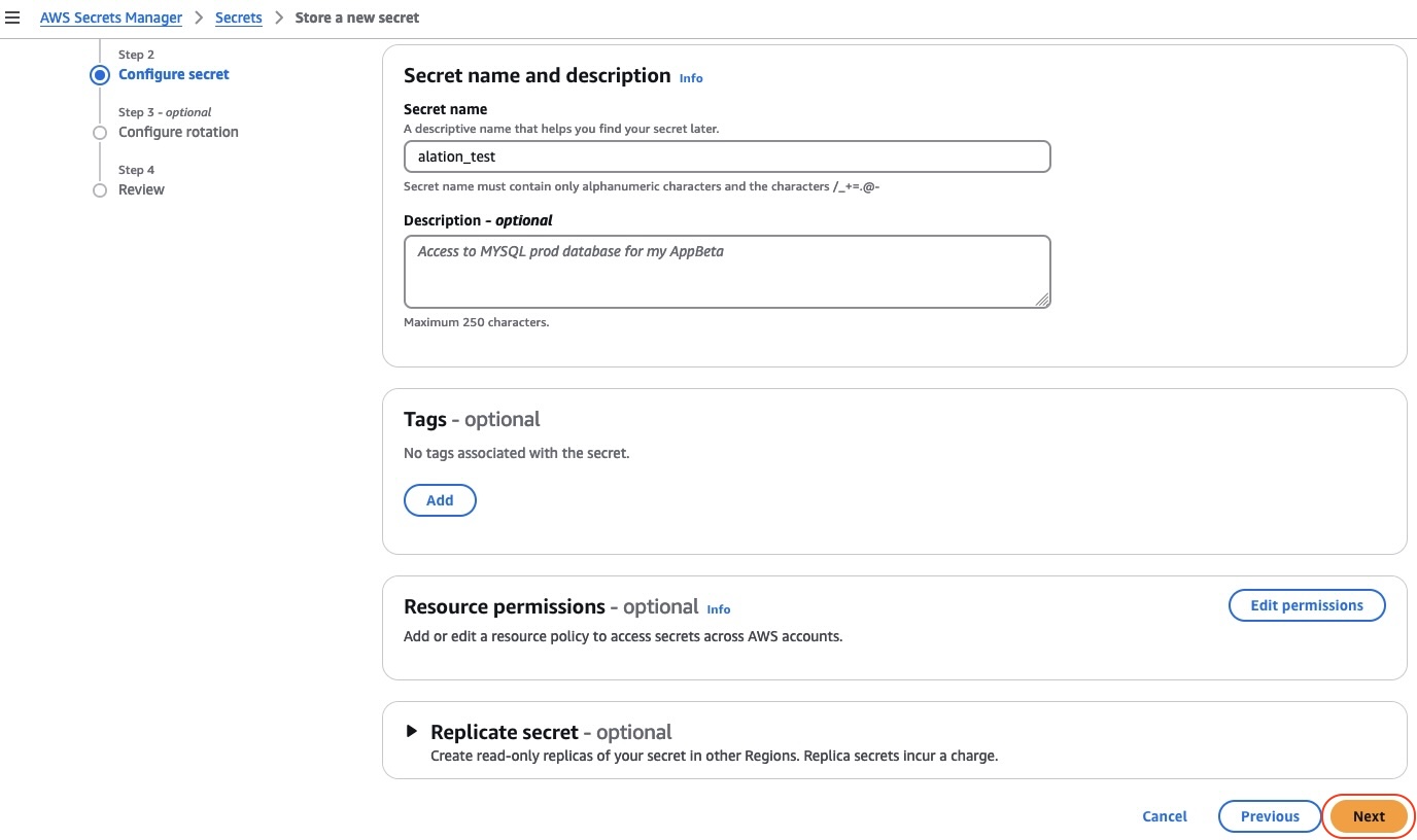 AWS Secrets Manager - Create Secret2