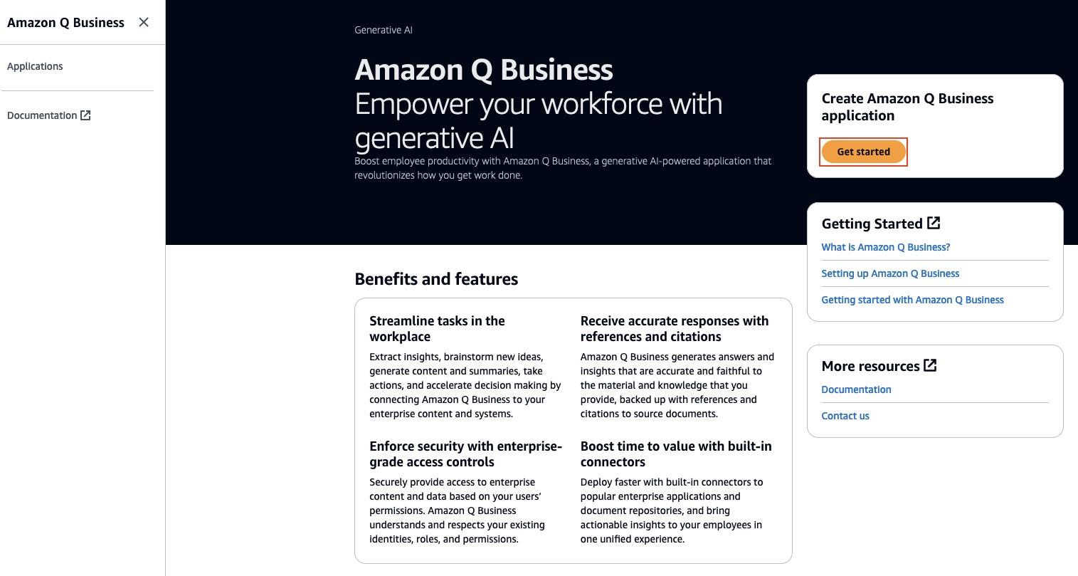 Amazon Q Business Console