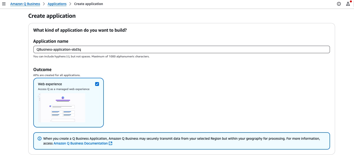 Q Business Create Application1