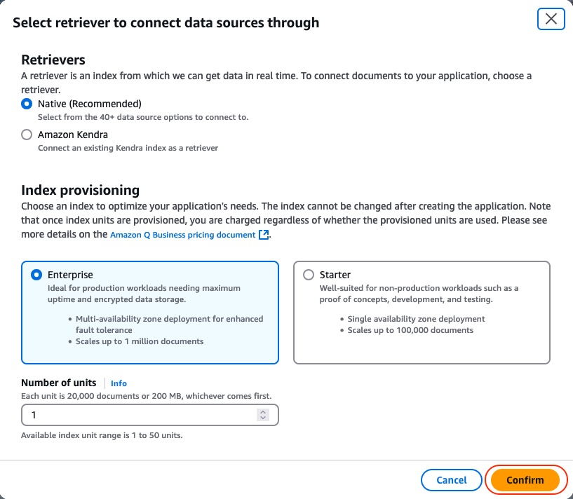 Q Business Create Index2