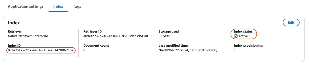 Q Business Create Index3