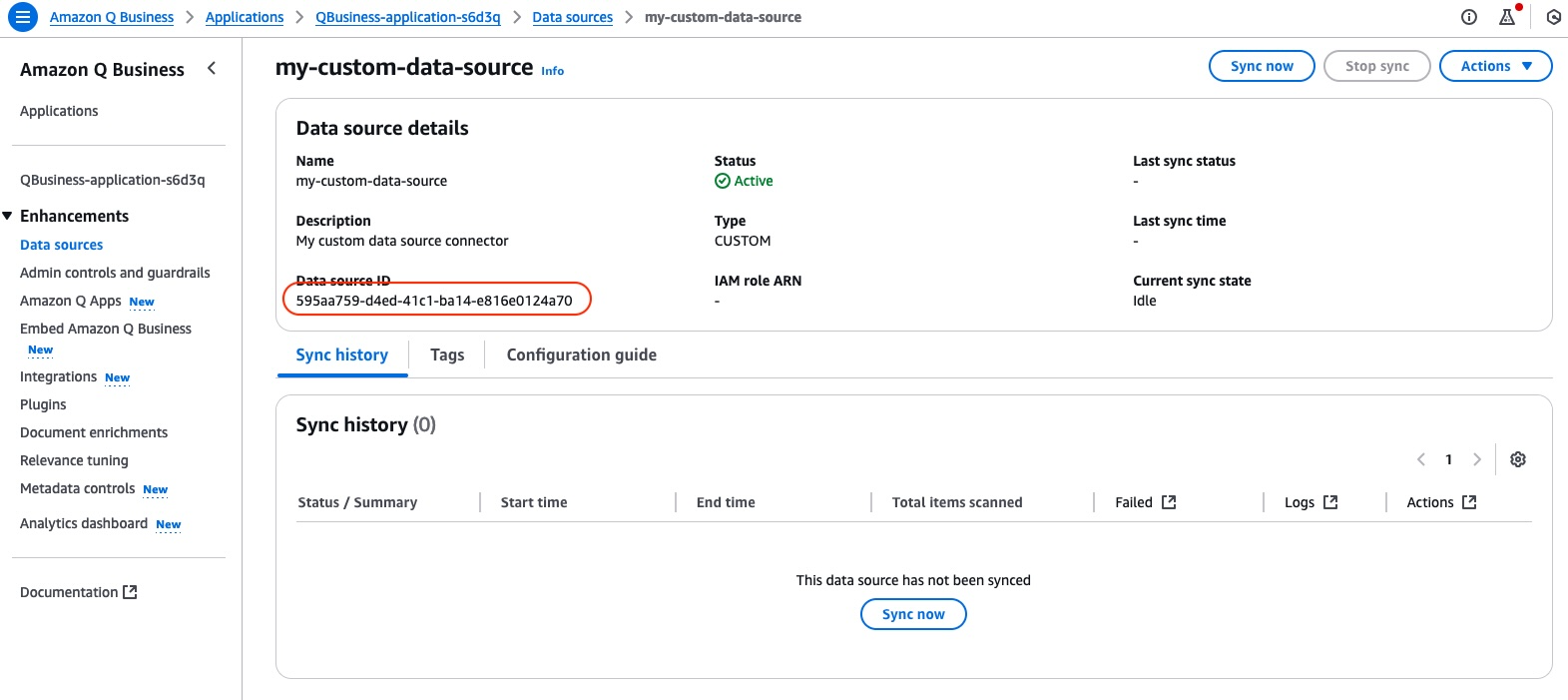 Q Business Add Data Source4