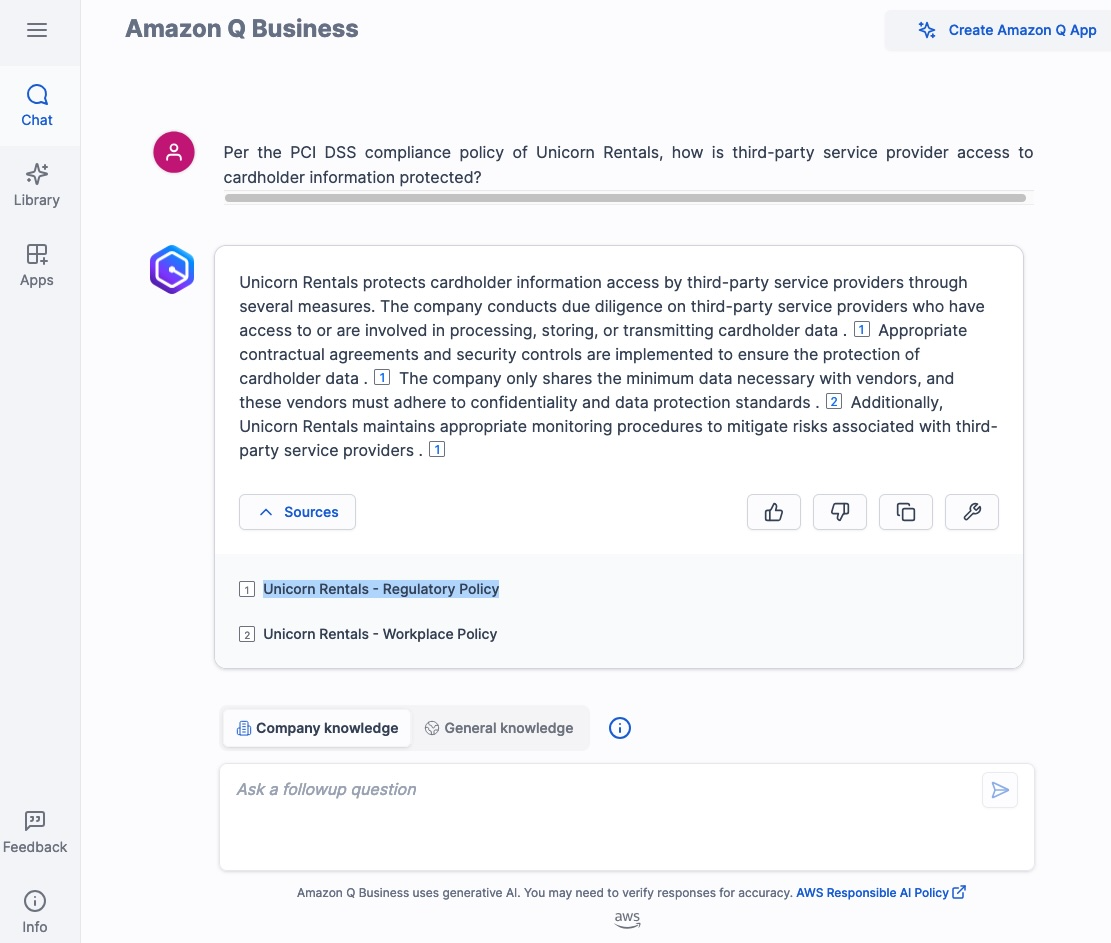 Q Business Web Experience