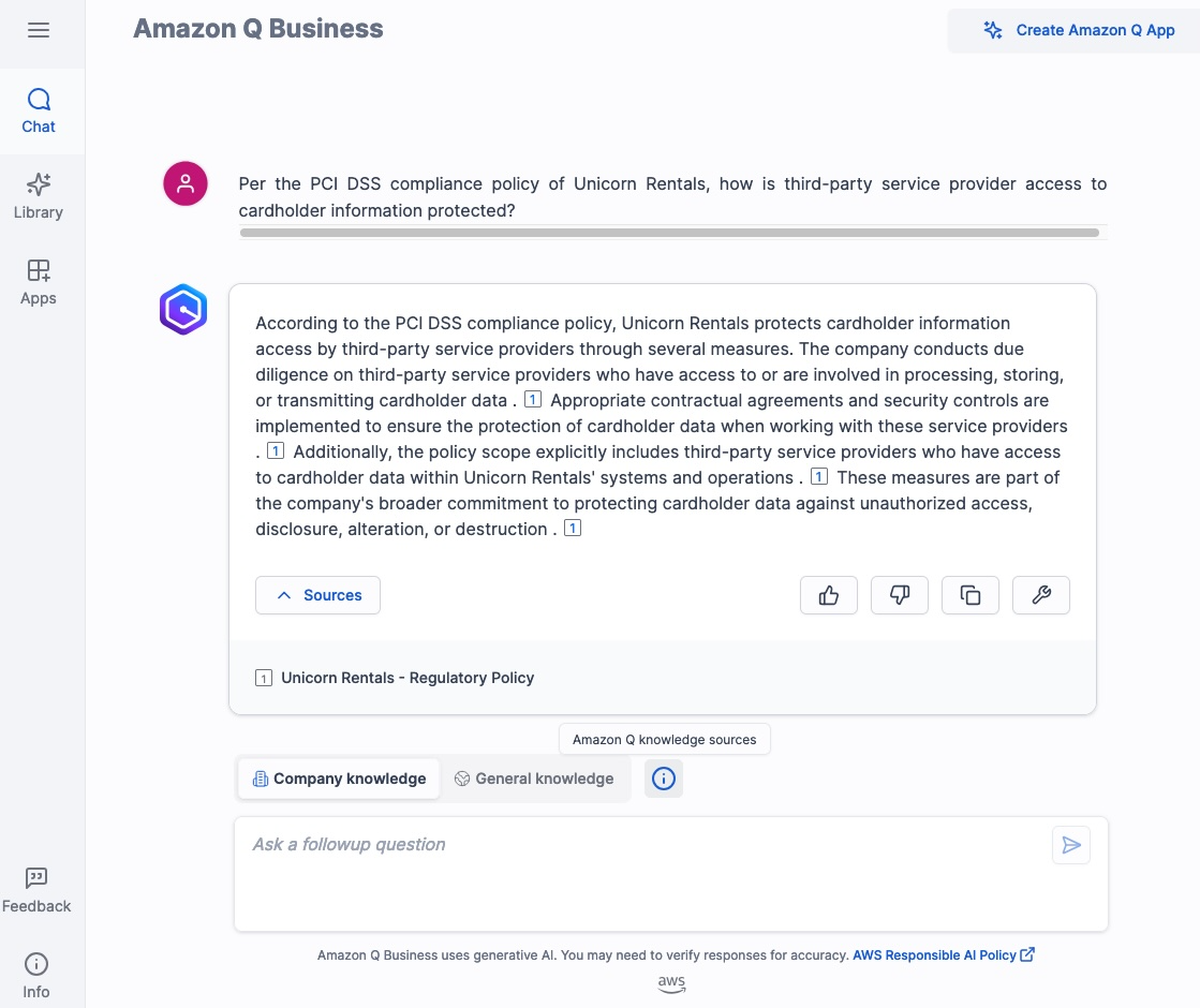 Q Business Web Experience