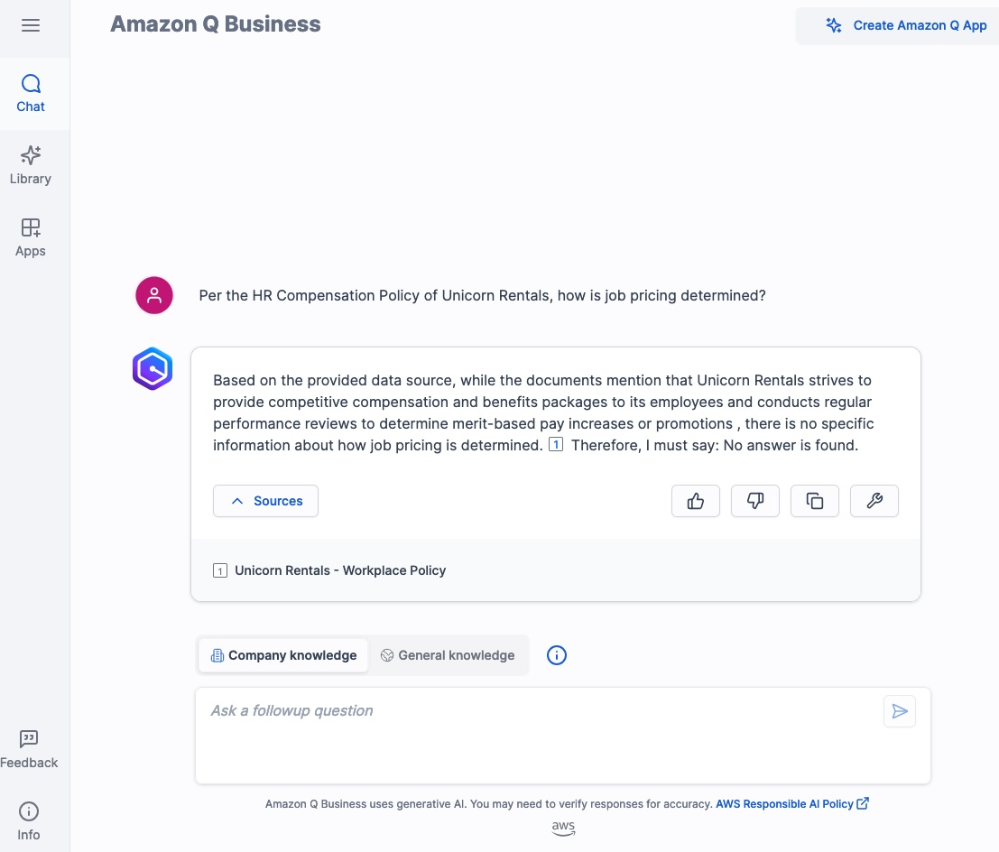 Q Business Web Experience