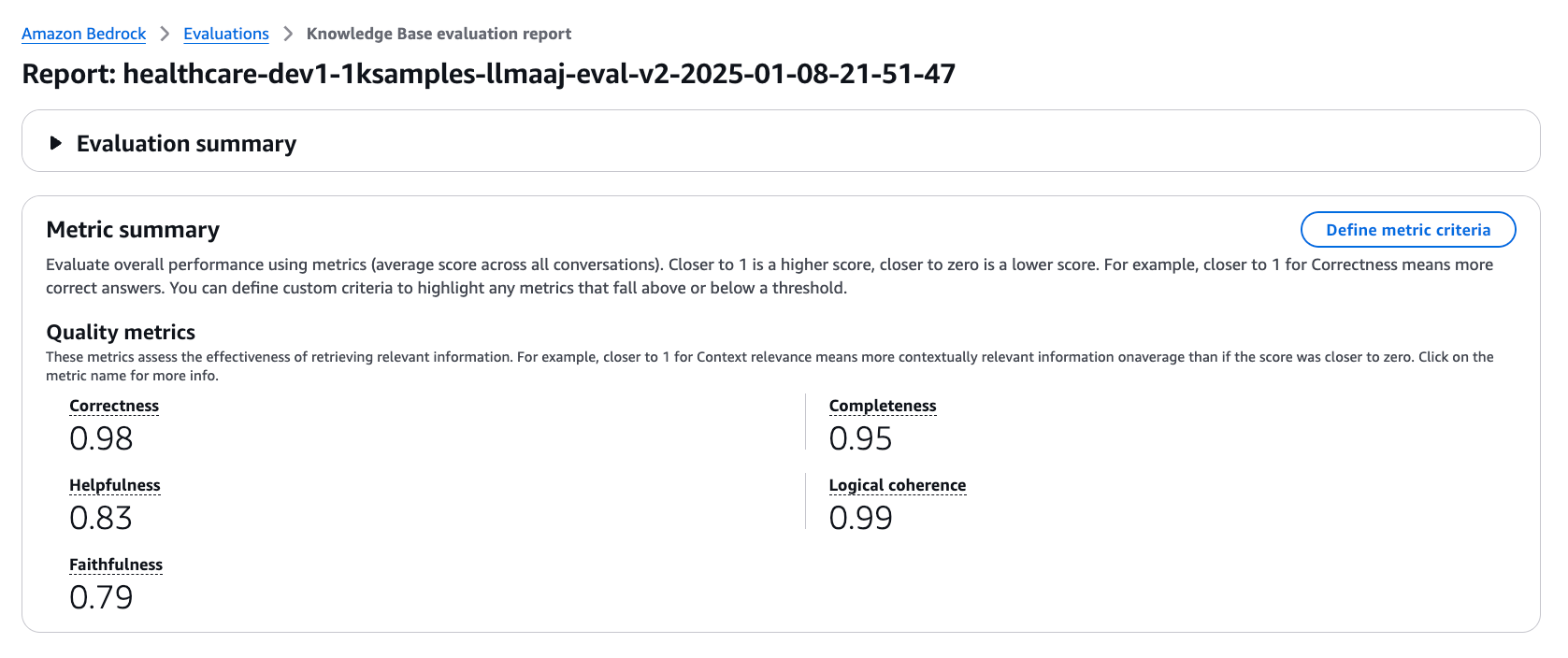 Evaluation summary for dev1 dataset
