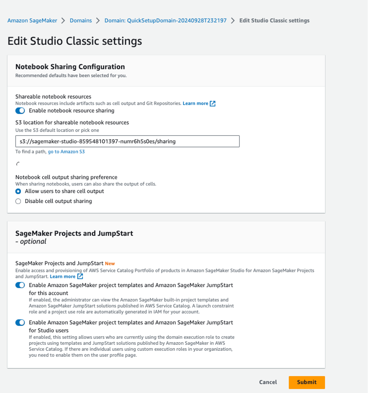 For more information, see SageMaker Studio Permissions Required to Use Projects.