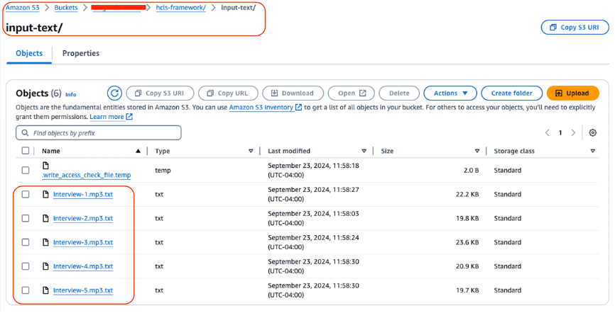 At this step, the interview transcripts are ready. They should be available in Amazon S3.