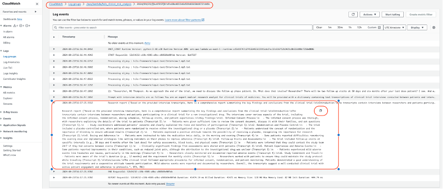 In the logs, you will see your comprehensive report on the clinical trial.