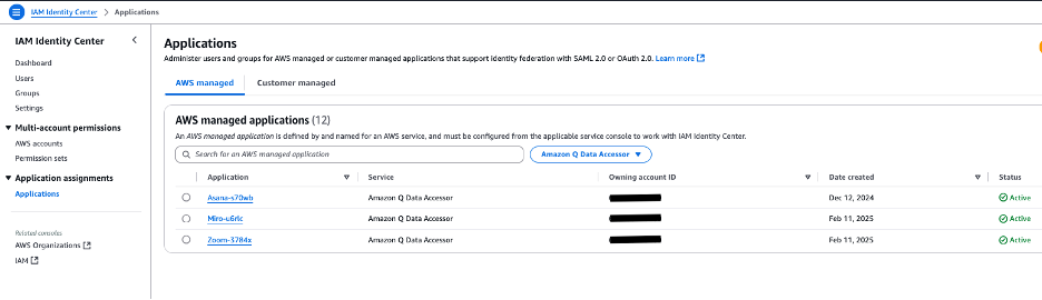 Q index data accessor IDC application