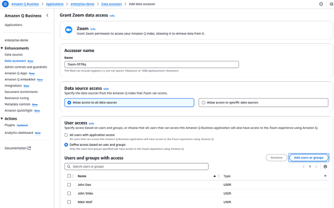 data accessor setup detail
