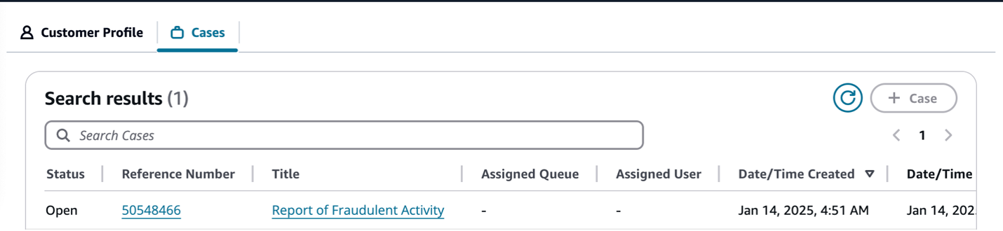 Case in Amazon Connect
