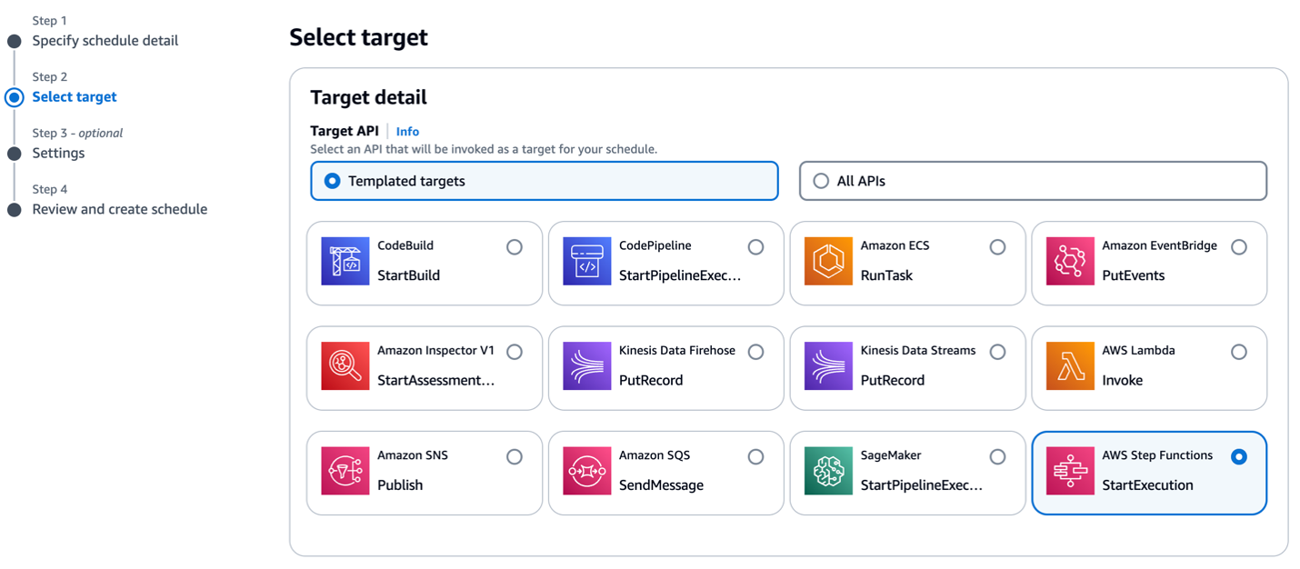 Select Target - Event Bridge