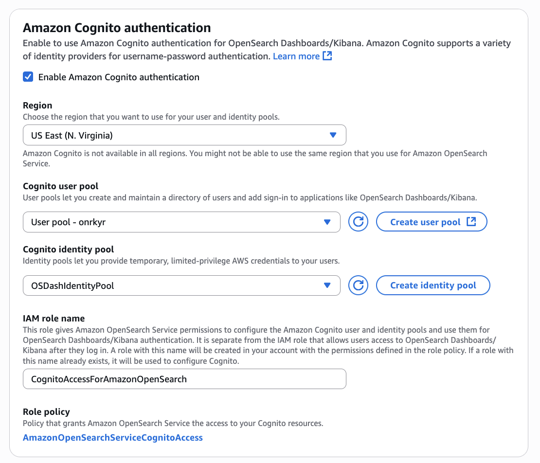 Enabling Cognito Authentication within OpenSearch
