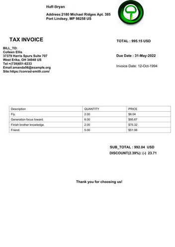 Invoice Template 1