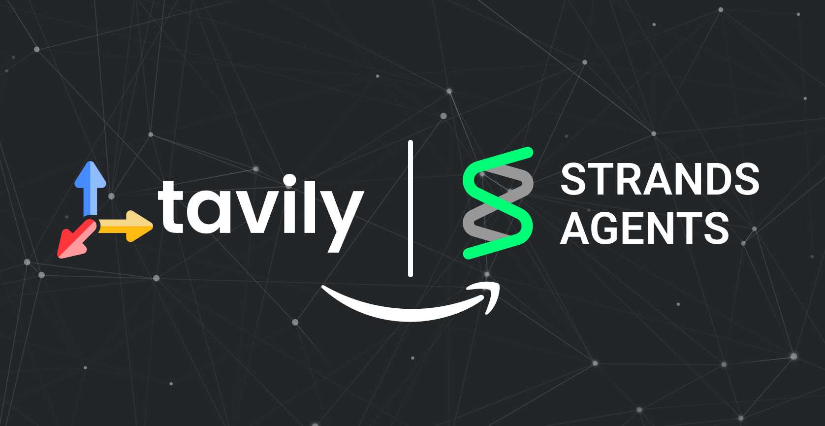 Partnership visualization between Tavily's search technology and AWS's Strands Agents Framework