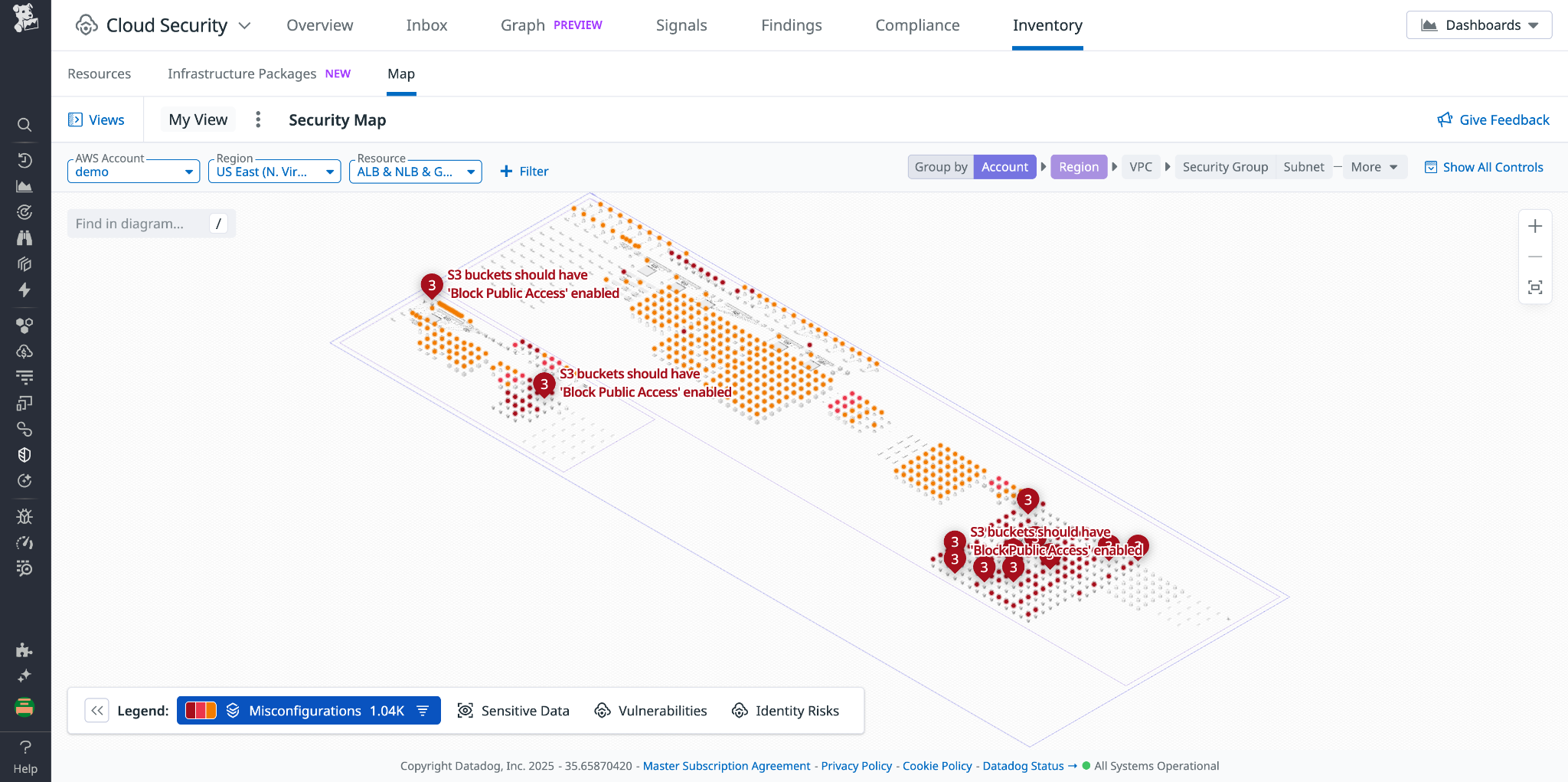 Datadog Cloudcraft View for Cloud Security