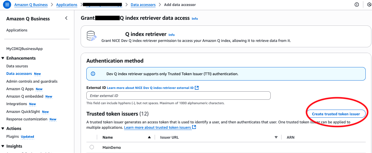 Data Accessor TTI Creation