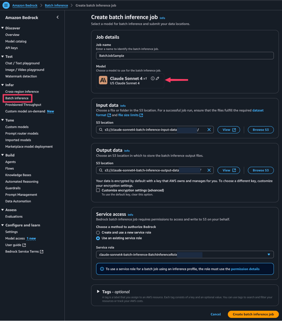 Create Bedrock Batch Inference