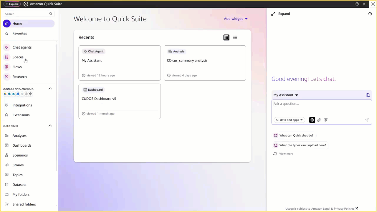 Creating Quick Space with knowledge base